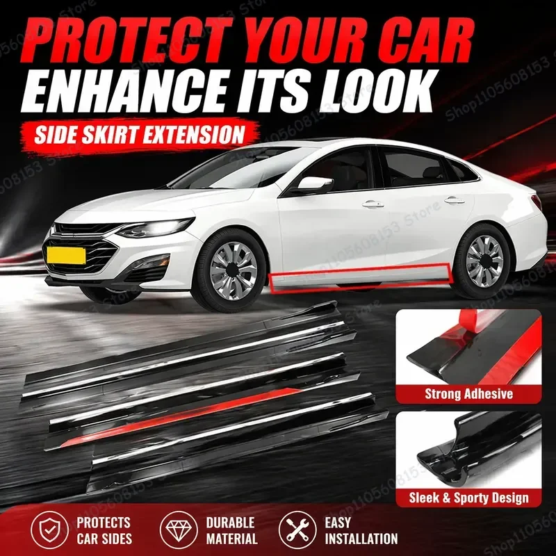 For Chevrolet Malibu XL 2019 2020 2021 2022 Side Skirt Extension Lip Kit Bumper Add On Racing Spoiler Aerodynamic Body Trim