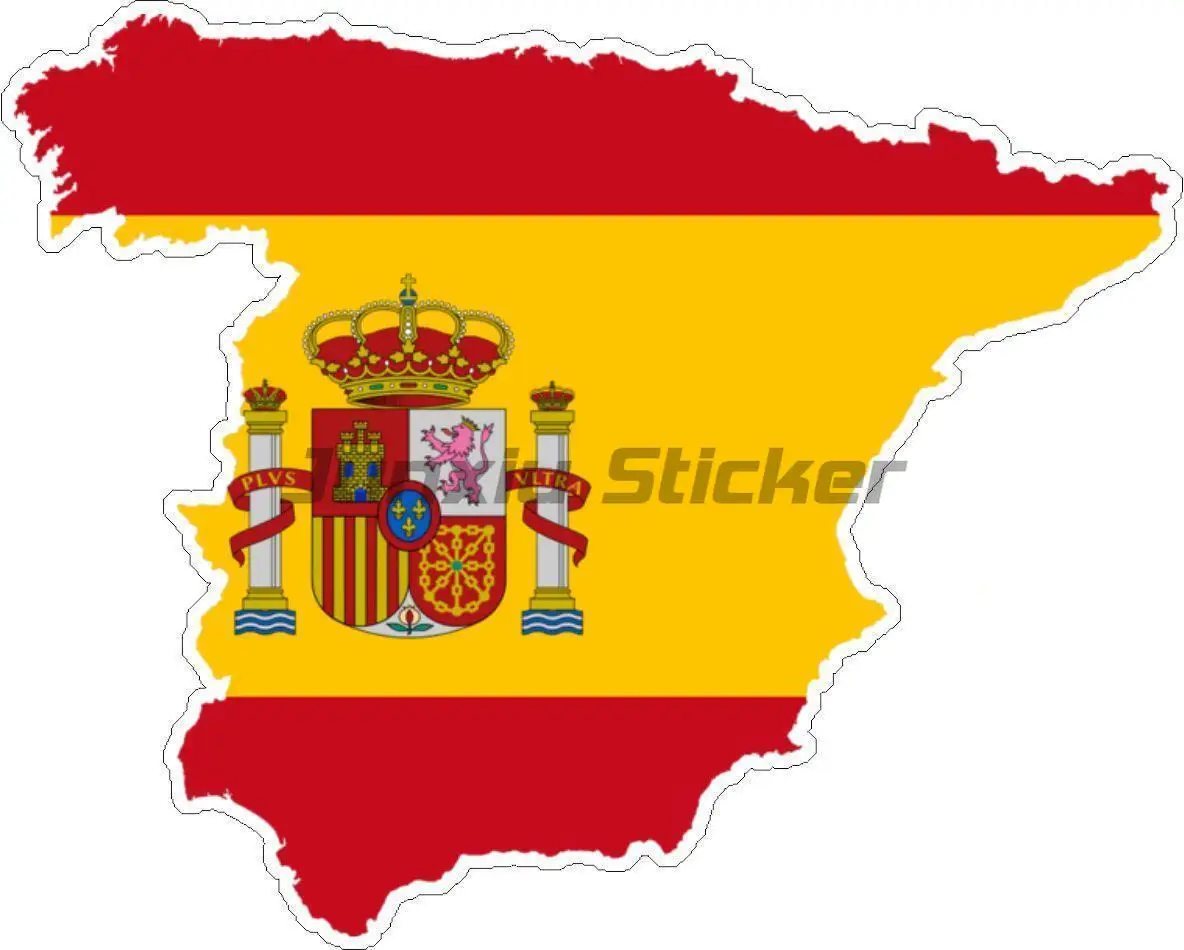 Spanisch Spanien National flagge Karte National Abzeichen Aufkleber für Autos, Laptop, Wandt ür Fenster Helm Glas Auto Aufkleber