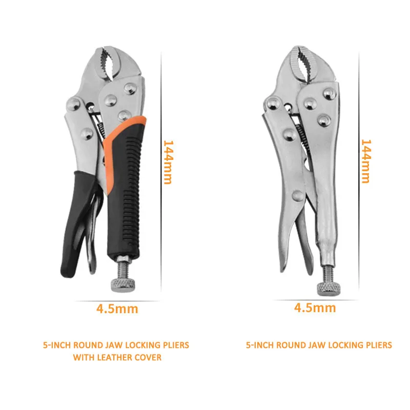 Multi-tool 10/7/5 Inch Multifunctional Round Mouth Locking Pliers Ground Mouth Straight Jaw Lock Vise Grip Clamp Hand Tools