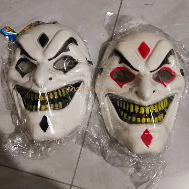 

{CC44} 1 Pc Joker Full Face Mask Funny Big Gold Teeth Smiling Face Mask Cool Boy Headgear Halloween Cosplay Props