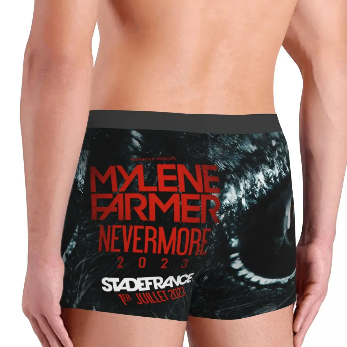 Custom Mylene Farmer Boxers Shorts Men\'s French Singer Briefs Underwear Cool Underpants