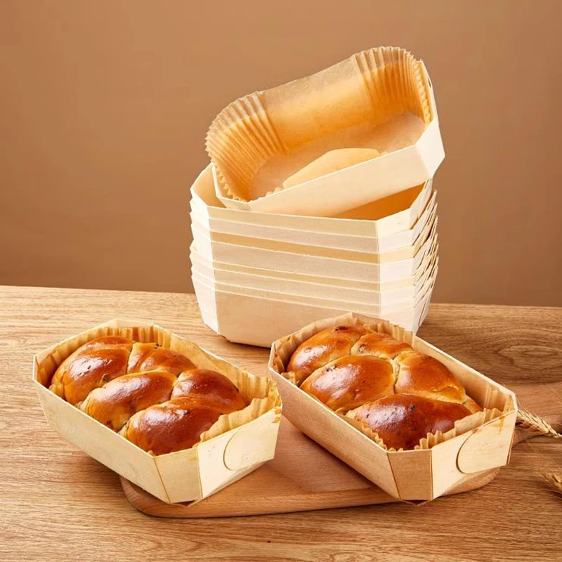 5Pcs Wooden Cake Mold Cheesecake Bread Loaf Pan Baking Mold Toast Box Bakeware Tool Accessories