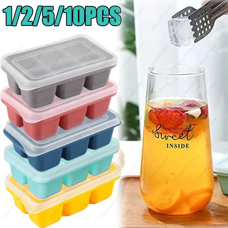 Ijsblokjes Mini Ice Cube Trays Easy Release Silicone Bottom Stackable Small Ice Cube Molds with Airtight Lid for Drink Freezer
