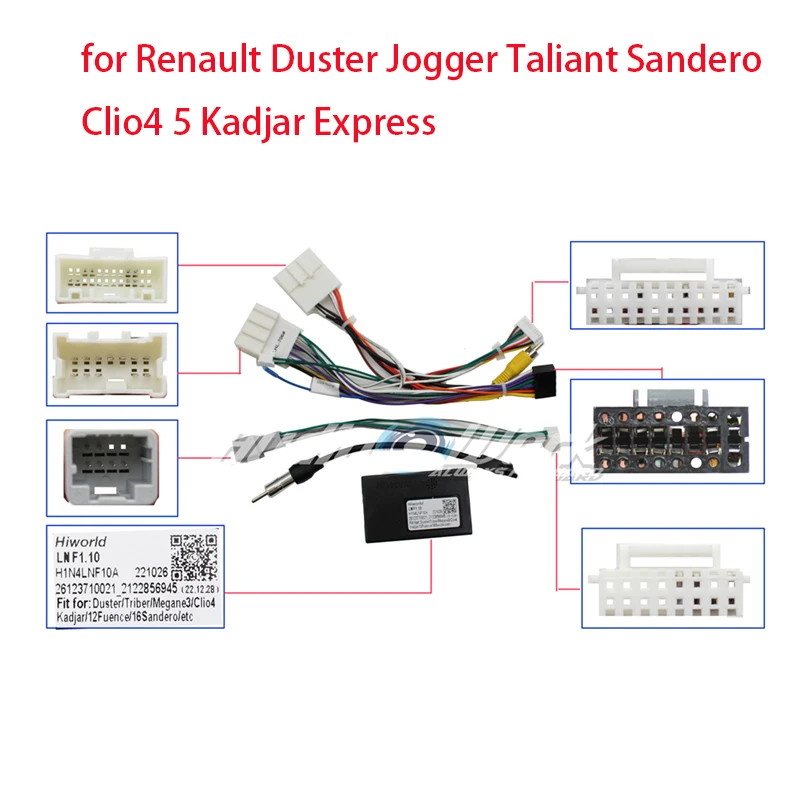 for Renault Duster Jogger Taliant Sandero Clio4 Car Radio Player Android Power Cable Canbus Frame Wiring Harness