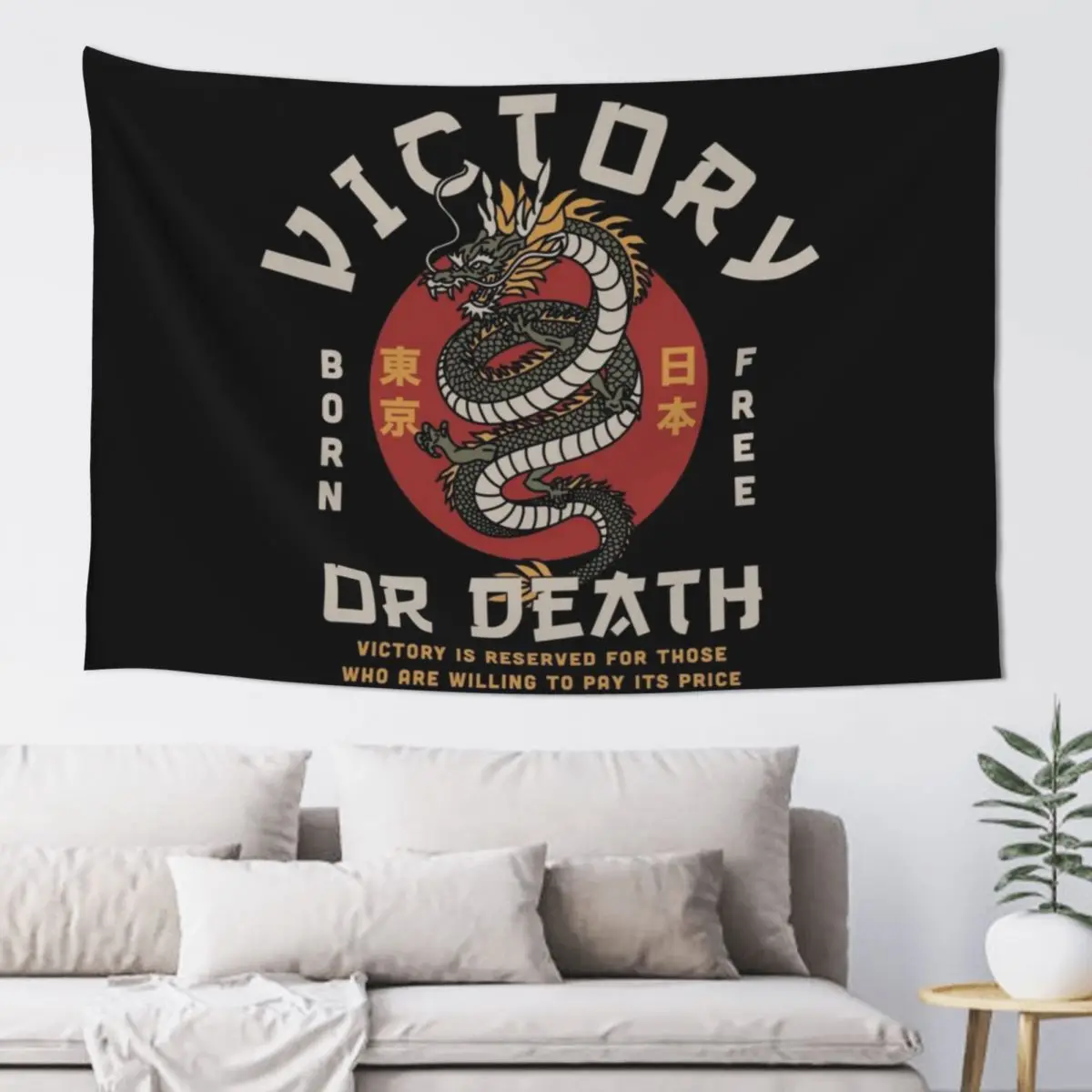 

Victory or Death Dragon Tapestry Bedroom Decoration Decoration Home Wall Hangings Decoration Tapestry