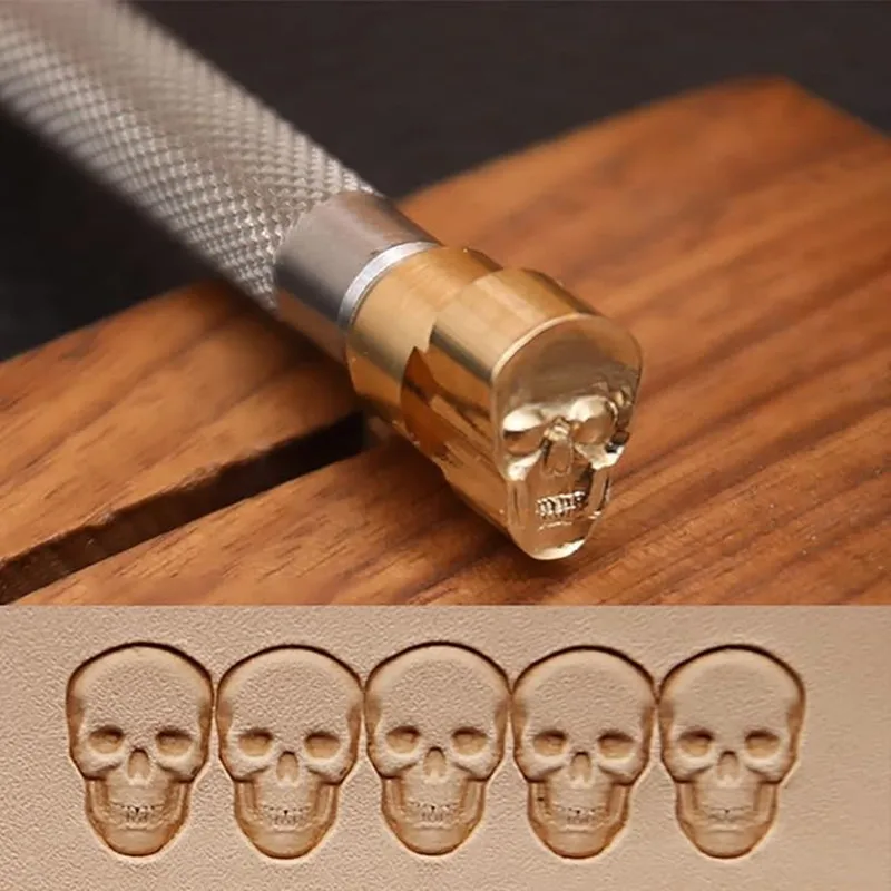 

Gothic Skull Stamp 8.5x13mm - Steel Handle & Copper Head for Mythical Art Leathercraft | Tibetan Style Embossing Tool
