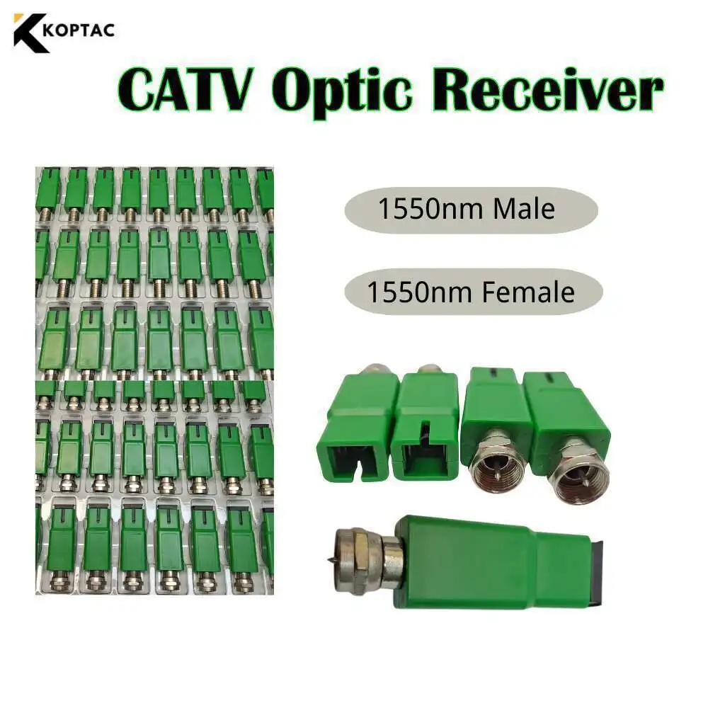10 pcs 1550Nm FTTH CATV Single Optical Receiver Female Male Connector Mini Node Passive Photoelectric Converter