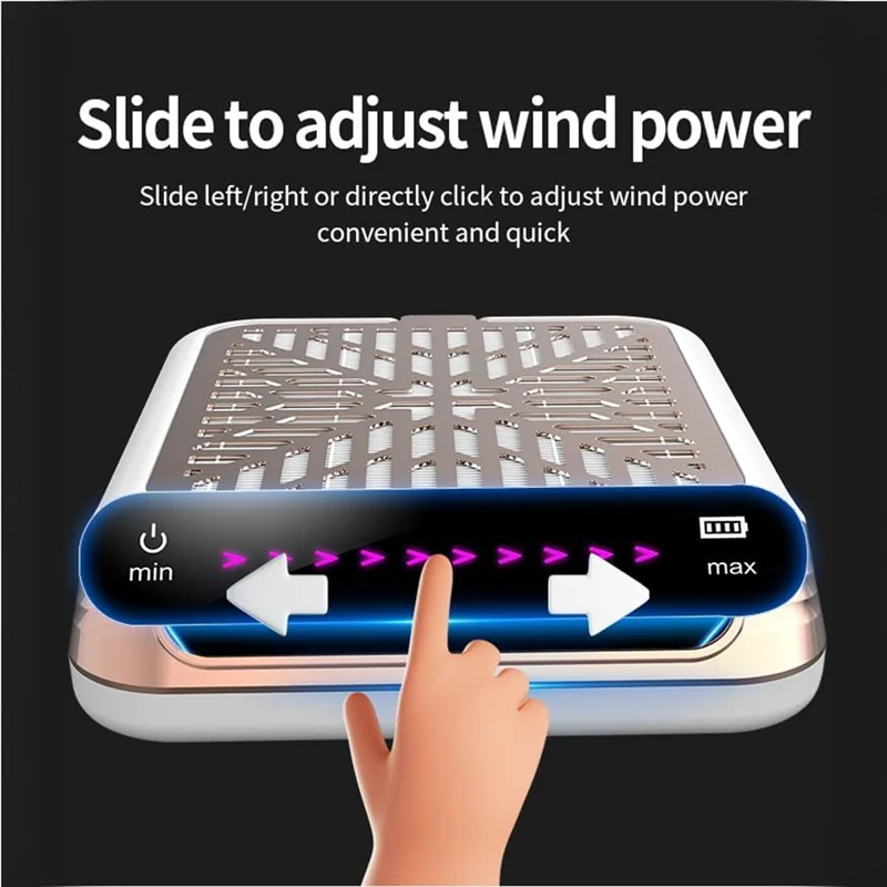 AAAN-Rechargeable Nail Dust Collector,Strong Suction,Touchscreen,One-Touch Start,Reusable Thickened Filter,For Home US Plug