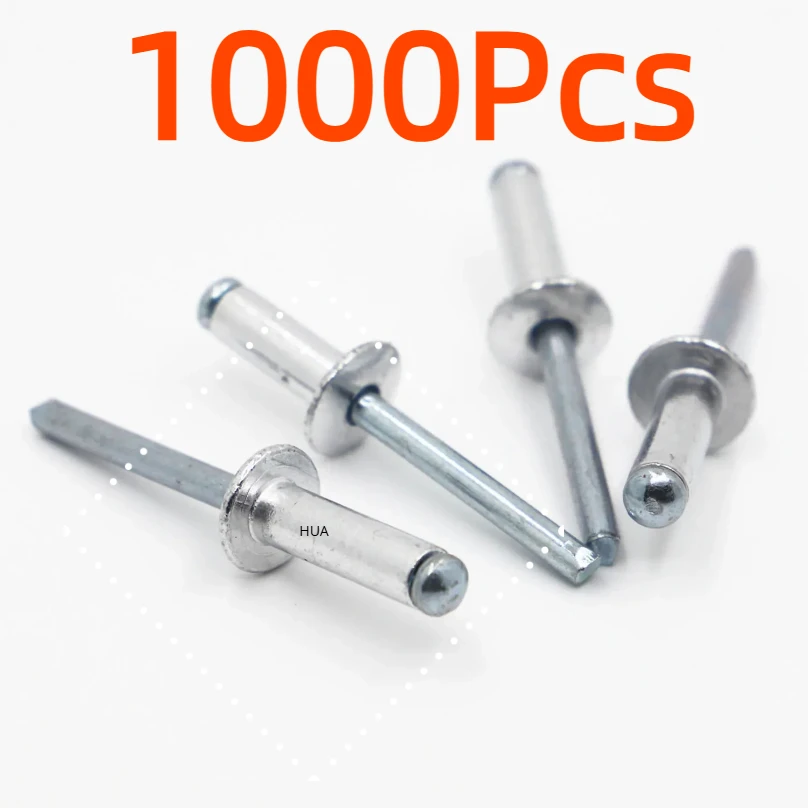 

1000Pcs M4 M4.8 wholesale Aluminium Mushroon Head Break Mandrel Blind Rivets Nail Pop Rivet For Furniture Car Aircraft GB12618