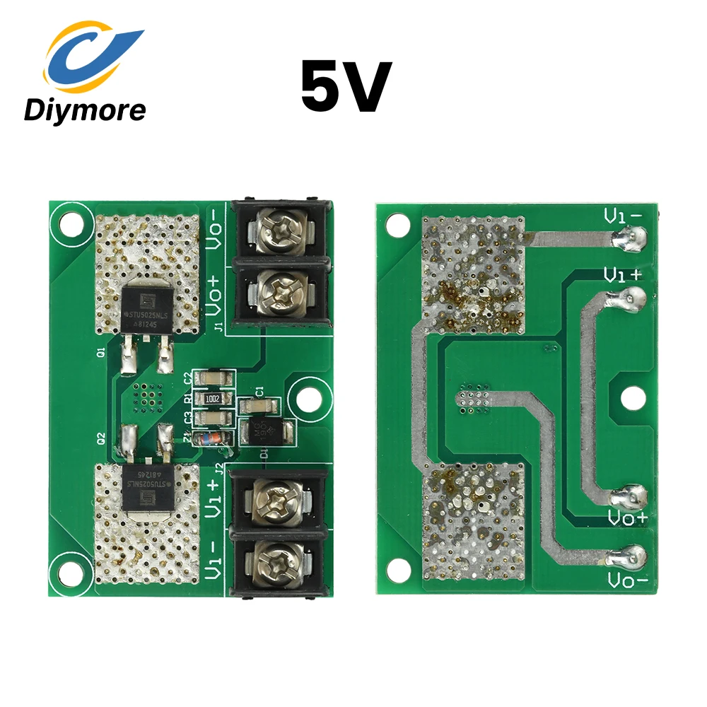 10A Power Supply Reverse Polarity Protection Board DC Power Module with Ultra-Low Voltage Drop for High Current Stability