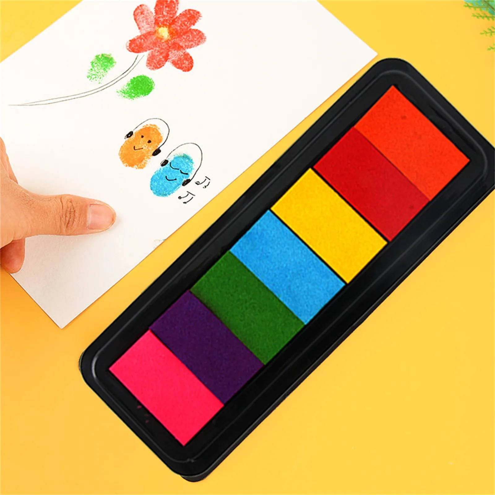 Drawing Toy Kindergarten Creative Finger Paint Ink Pad Diy Printing Station 7 Colours Kid Finger Pad Drawing Toys Children's toy