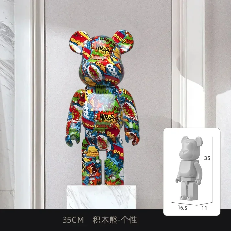 

Luxury graffiti, low luxury wine cabinet decoration, 35cm violent bear brick decoration, office desk, living room decoration