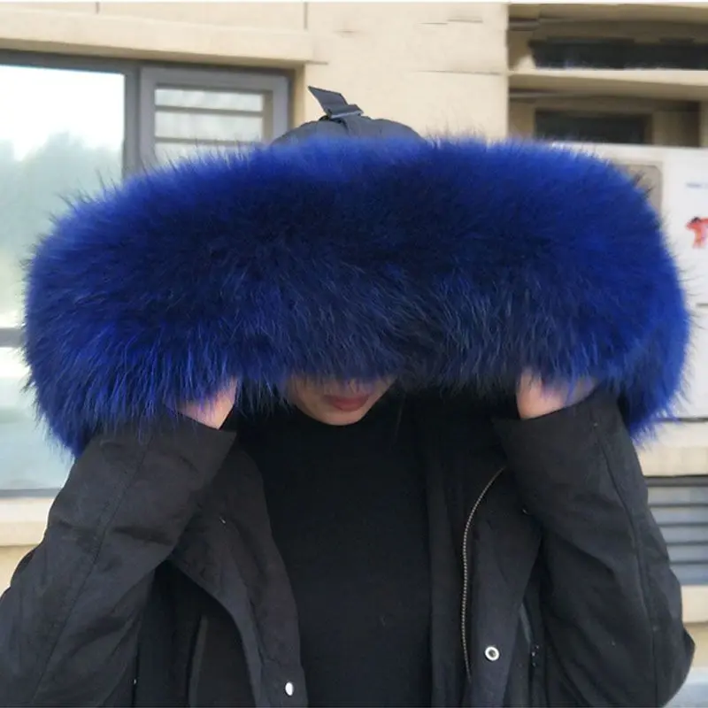 Down jacket fur collar women's universal simulation fur fox fur raccoon  collar women's fake collar hat strip