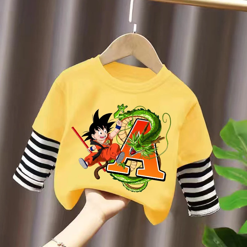 

Dragon Ball new Anime Striped Long Sleeves Boy Autumn Leisure Long Sleeves Children Cartoon Tops Fashion Pullovers Clothing Gift