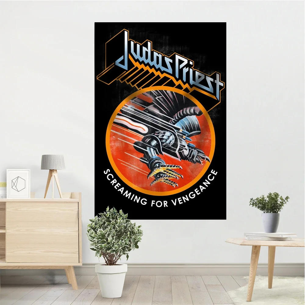 Rock Band Tapestry Banners Heavy Metal Printed Posters Bar Club Garage Room Headboard Hanging Decorations