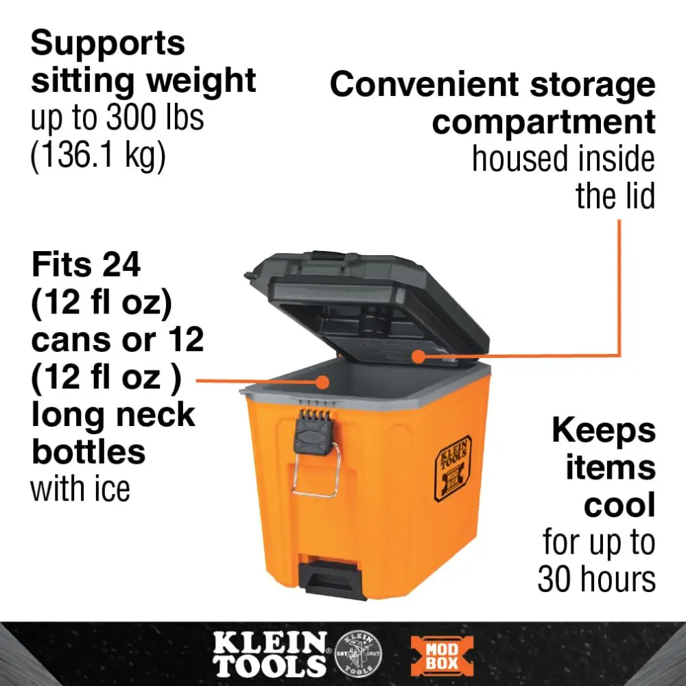 62204Mb Modbox Cooler, 17-Quart Insulated Cooler, Holds 24 Cans, Keeps Cool 30 Hours, Connects To Modbox Mobile Workstation