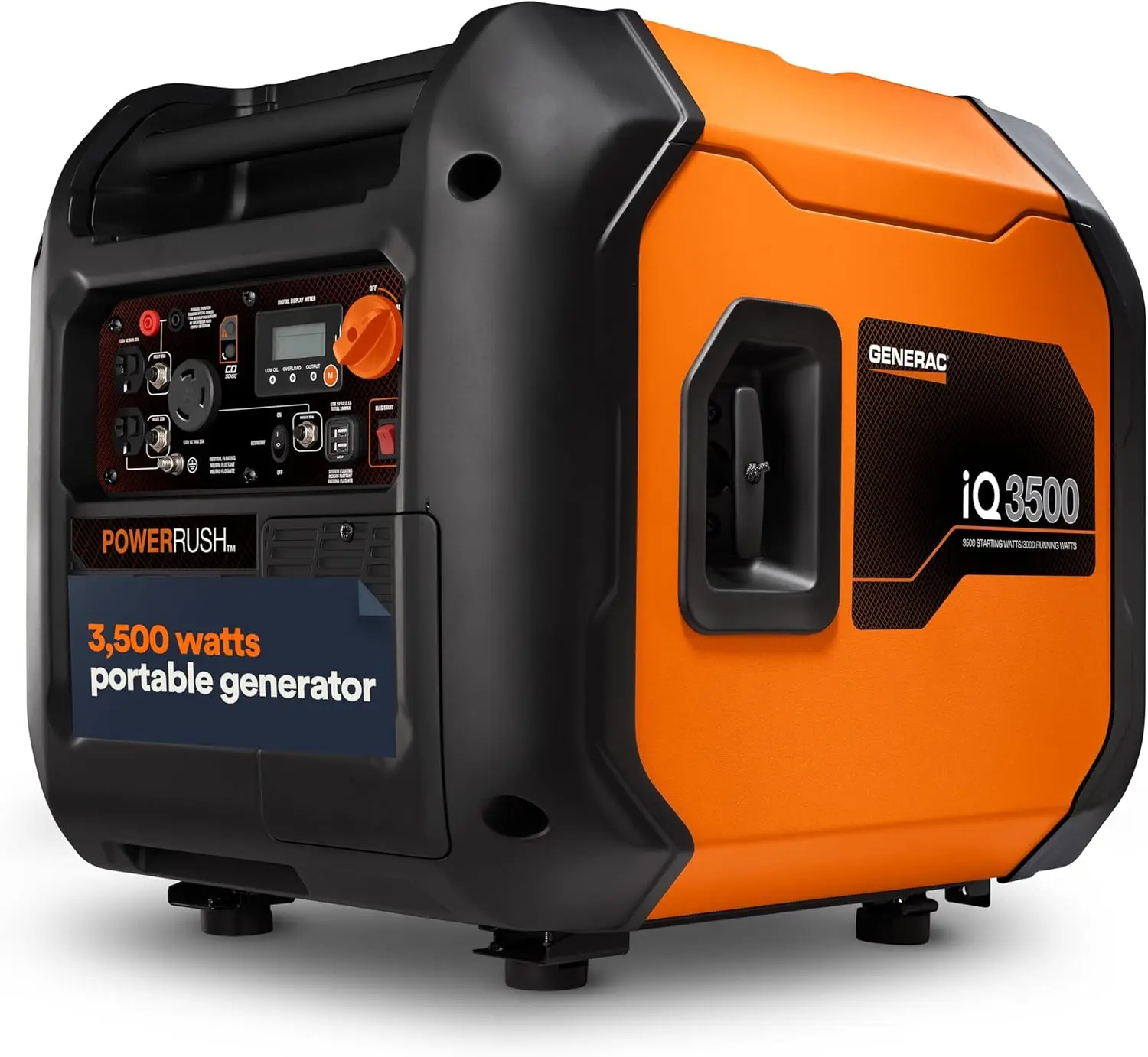 Generac 7723 Iq3500 3,500-Watt Gas-Powered Portable Inverter Generator - Electric Start - Lightweight Enclosure Design For