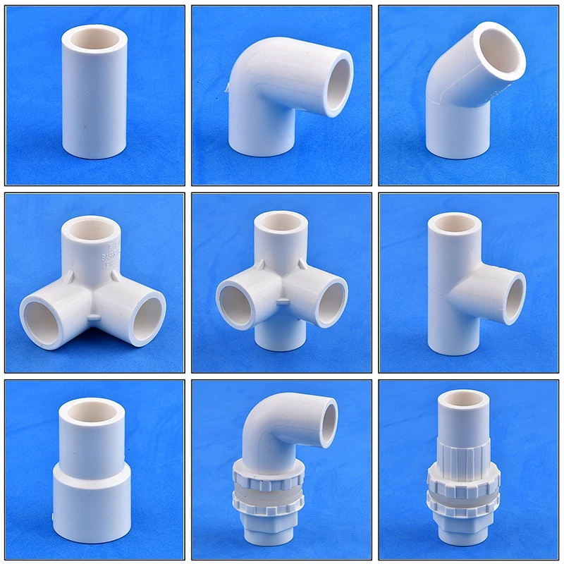 1~5Pcs 16mm White PVC Pipe Fittings Straight Elbow Tee Connectors Aquarium Garden Irrigation Inlet Outlet Drain Water Tube Joint