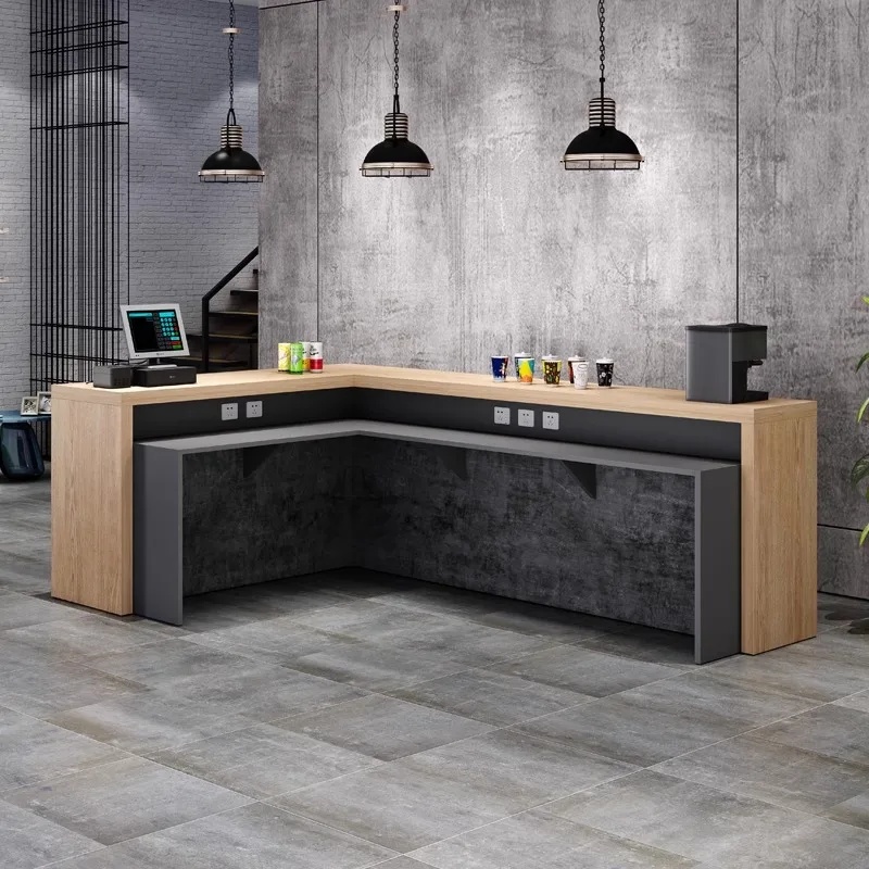 Company front desk reception desk bar cafe milk tea shop pantry corner bar leisure area