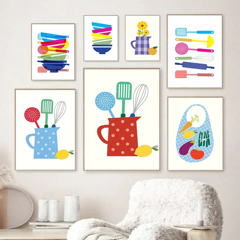 Kitchenware Art Painting Baking Utensils Posters and Prints For Dining Room Modular Wall Pictures Scandinavian Kitchen Decor