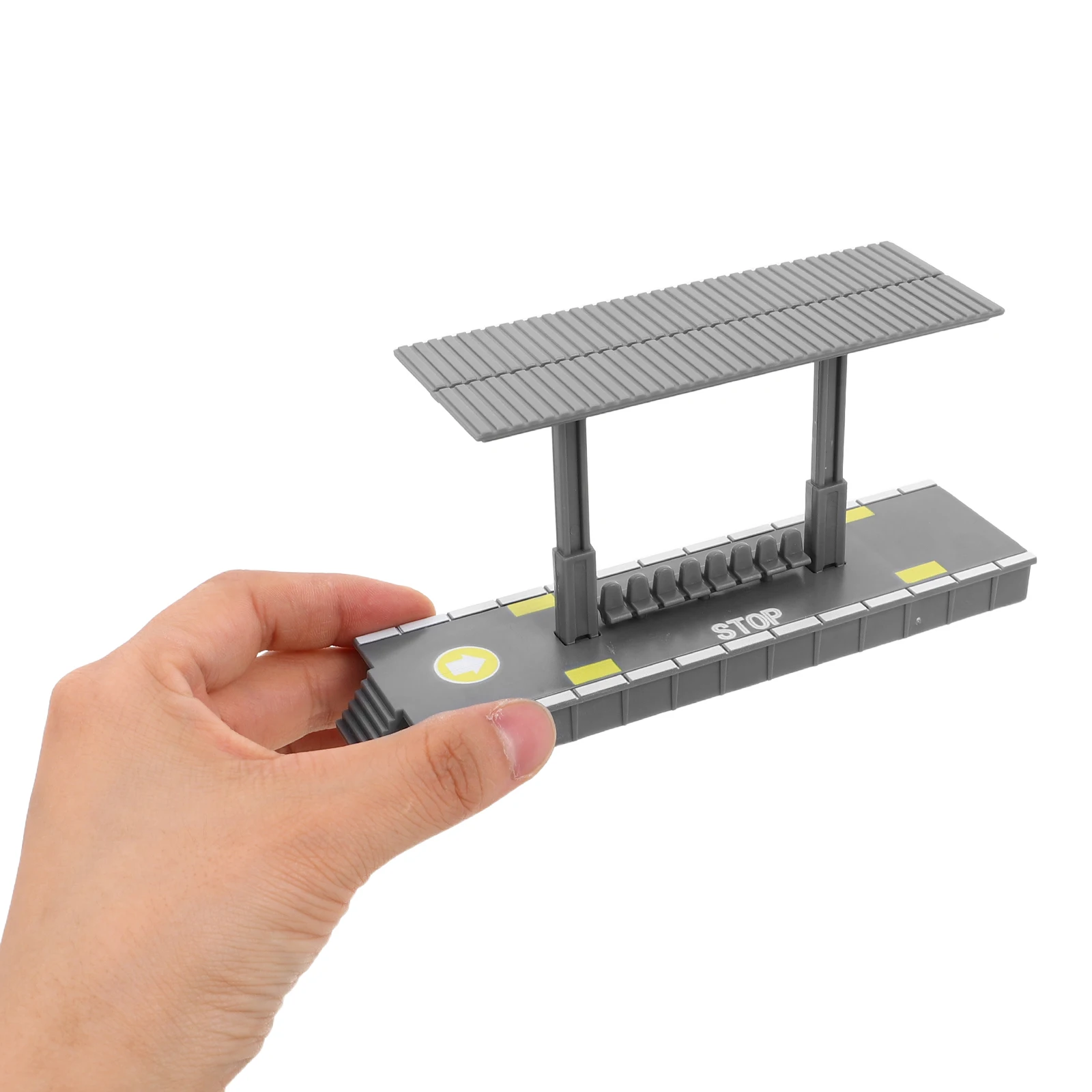 4 Buah Mainan Stasiun Tunggu Rumah Model Platform Kereta Realistis Perakitan Mudah Bangunan Simulasi Anak-anak Bermain Pura-pura