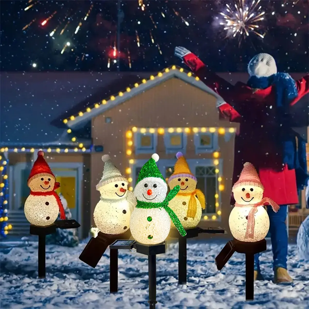 1 قطعة عيد الميلاد ثلج أضواء المسار الشمسية في الهواء الطلق ثلج حصص أضواء للمنزل فناء ساحة حديقة بارك الشرفة شارع عيد الميلاد ديكور