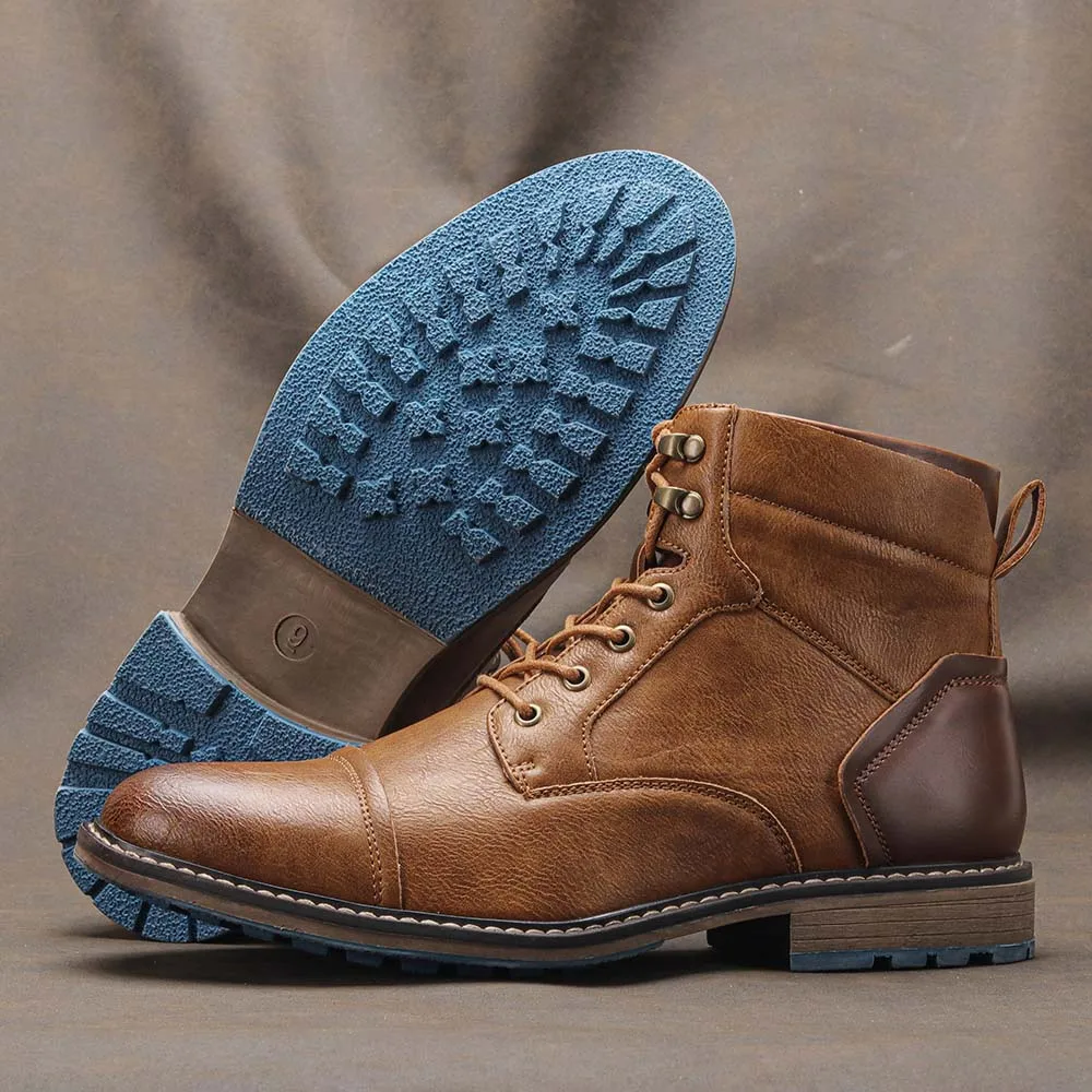 American Style Men Boots  Brand Fashion Comfortable Ankle Boots Leather #607