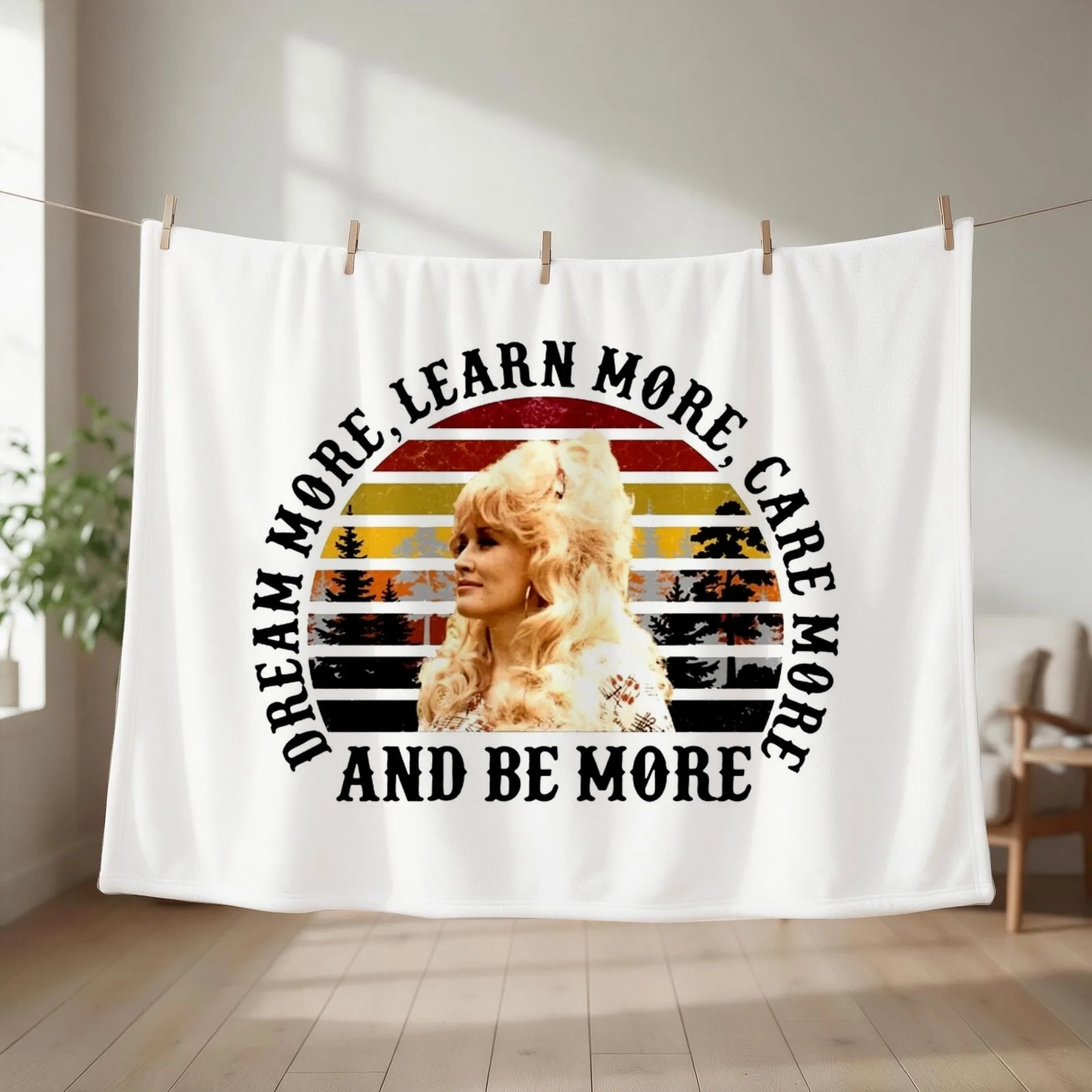 AND BE MORE PARTON LEARN MORE Throw Blanket couch cozy soft plush fuzzy picnic outdoor blanket