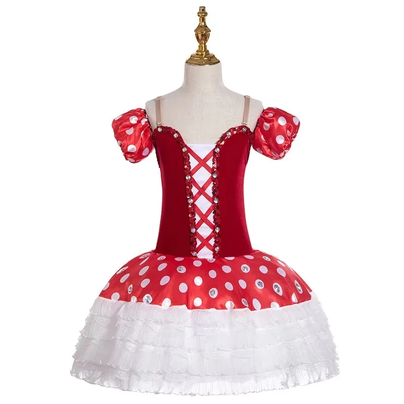 

Red Ballet Tutu Skirt Women Dress Long Vestidos For Girls Performance Clothing Swan Belly Dance Skirts