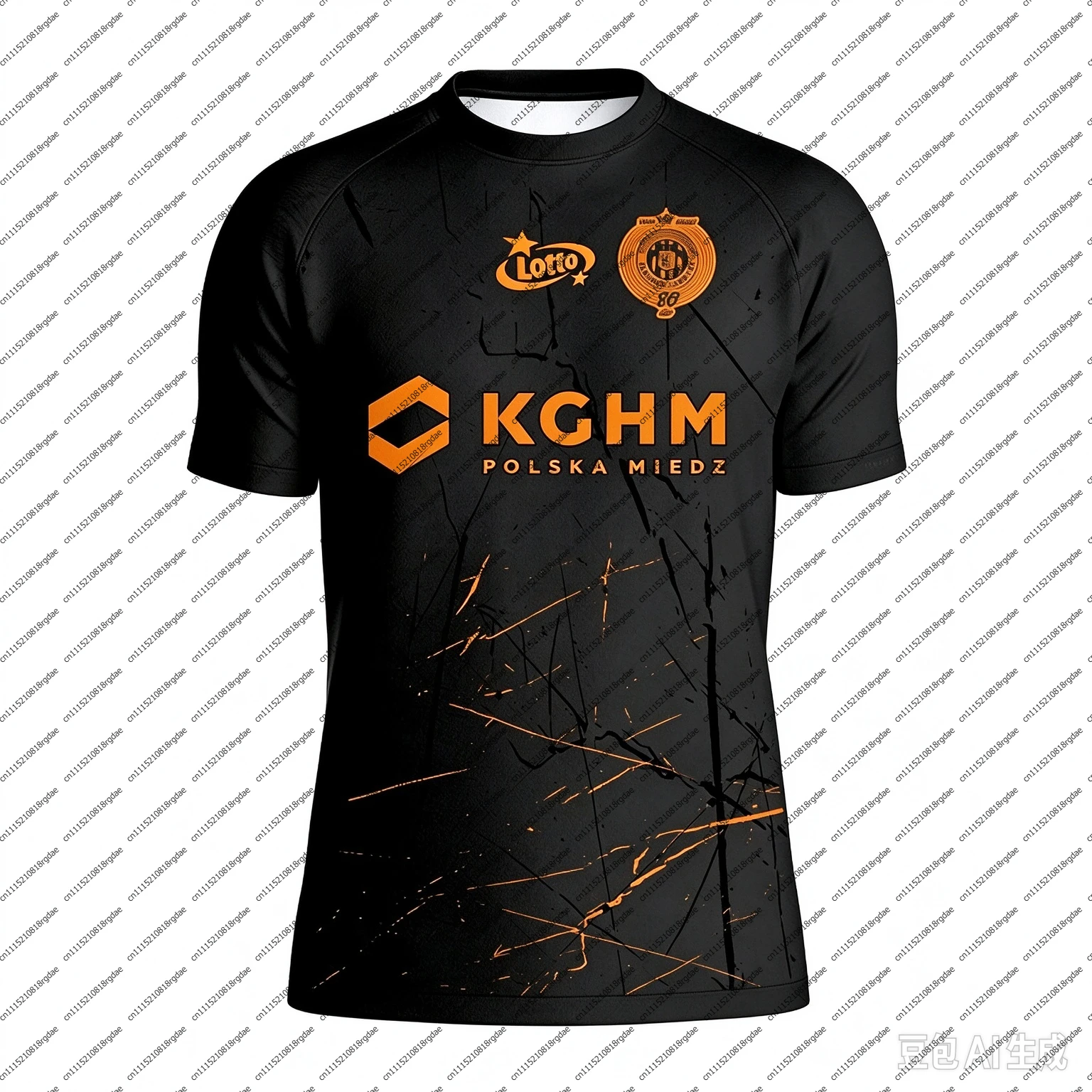 26-27 Zagłębie Lubin Home and Away T-Shirt with 3D Digital Print, Comfortable and Breathable Sports Casual Top