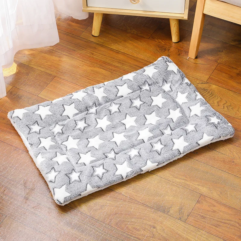 Snuggle Square – Double-Sided Pet Blanket – Gray white star