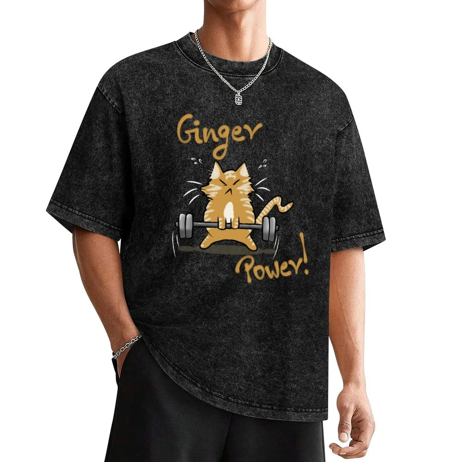 

Ginger Power! - Tabby cat T-Shirt graphic t shirt vintage customs summer shirt boys animal print plain t shirts men