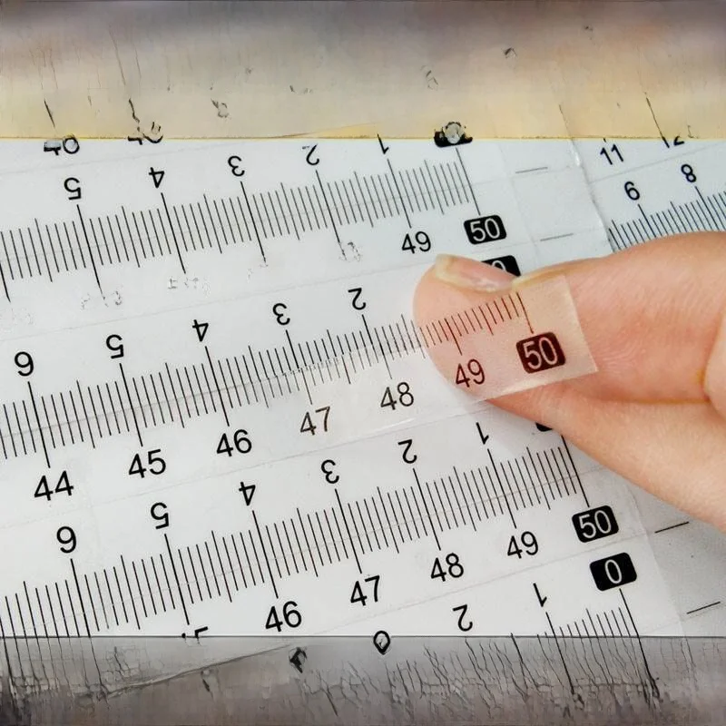 Transparent Ruler Sticker Adhesive PVC Waterproof Moisture Proof Measurement Scale Label for Hardware Tools And Stationery