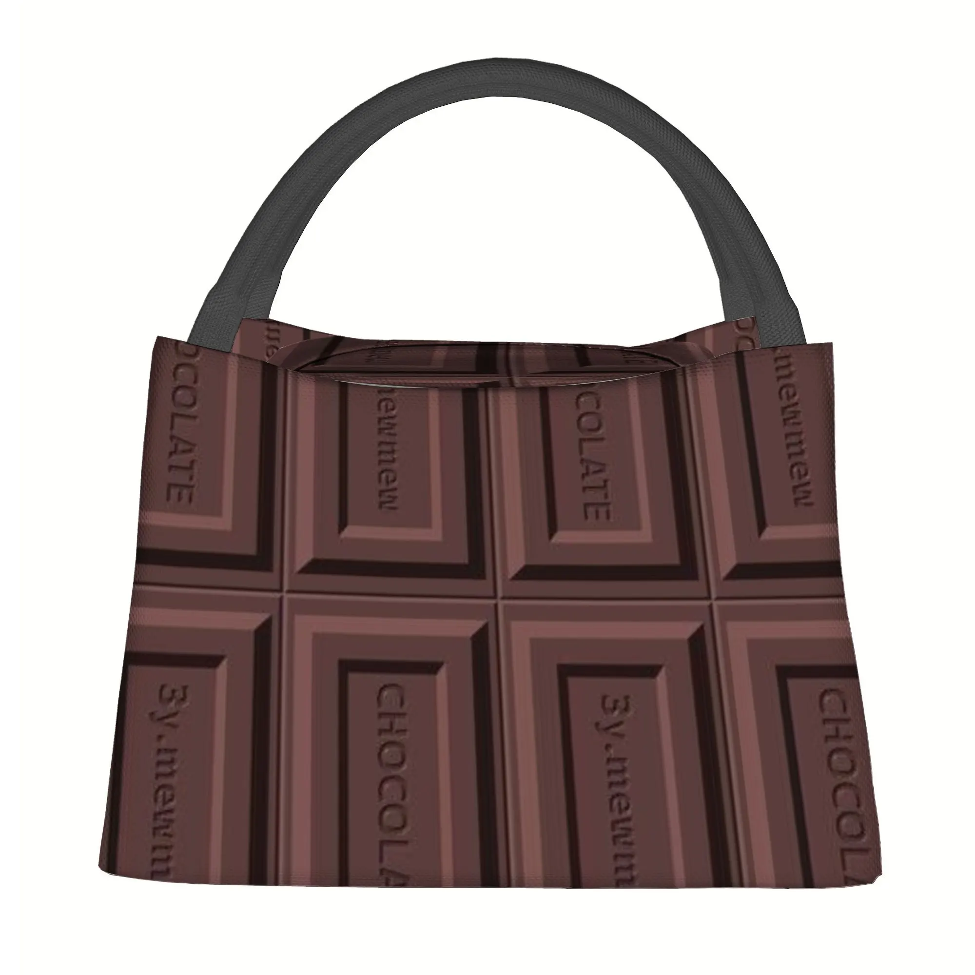 1pc Printed Chocolate Bar Squares Designed for Insulation Lunch Bag Not for Food Contact, Ideal for Home, Restaurants