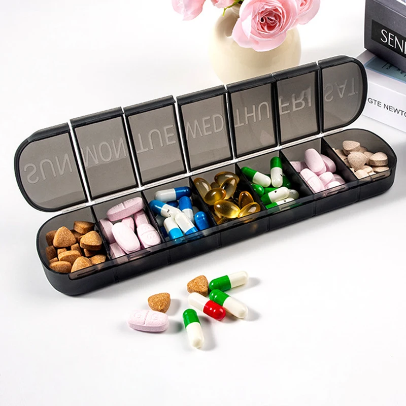 Weekly Medicine Pill\'s Box Pill Case Dispense Mini Portable Pills Organizer Case 7 Days PillBox Tablet Storage Container