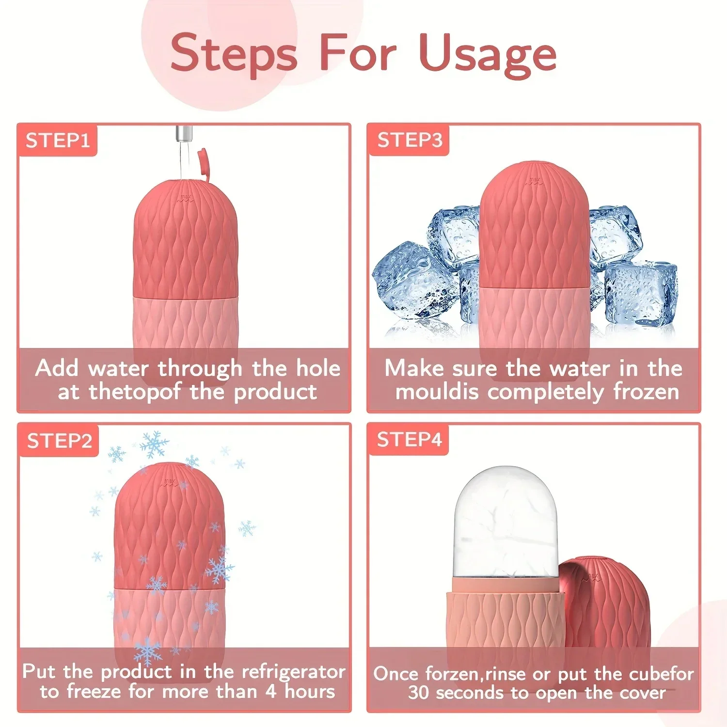 Rouleau à glace pour le visage et les yeux, outils de soins de la peau, support de glace, Cube Gua Sha, Massage du visage, moule à glace pour le raffermissement de la peau du visage