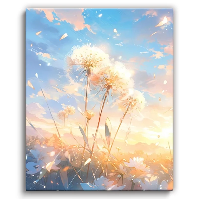2026-painting by number adults,flowers dandelion,Arts,Paint kit,Picture Drawing,Acrylic,Handwork,Personalized gift,Home decor