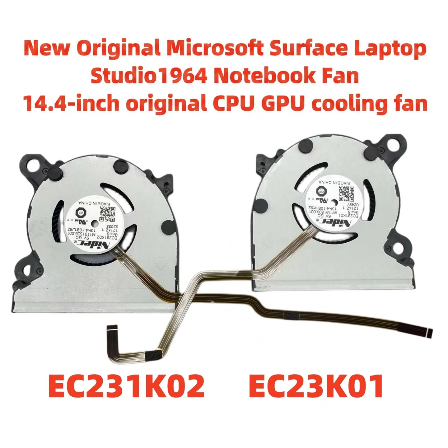 Ventilateur CPU et ventilateur GPU d'origine Microsoft pour Surface Laptop Studio 1964, pour EC231K02 EC231K01
