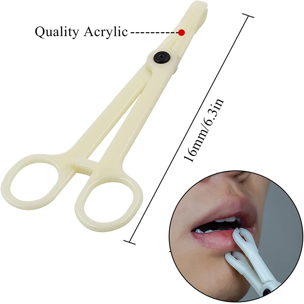 12Pcs Disposable Acrylic Piercing Clamps Forceps Kit Sterile Body Piercing Tools for Ear Lobe Nose Navel Septum Lip Tongue