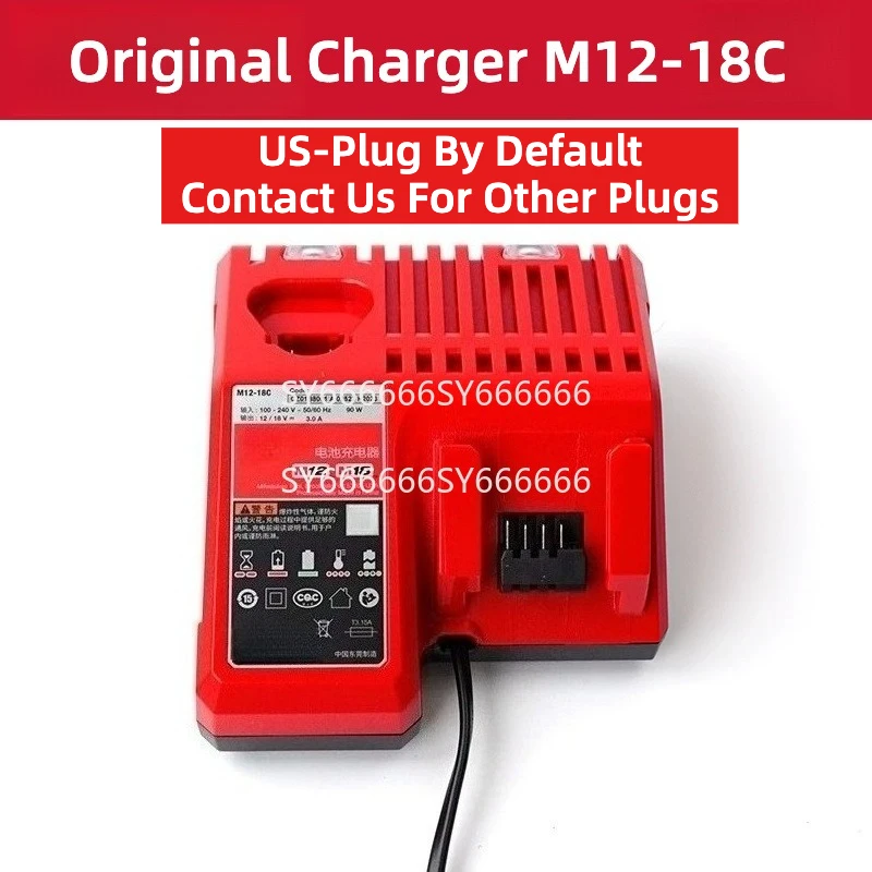Original M18B2 2Ah High‑Power Lithium‑ion Battery M12‑18C M12‑18FC Charger For Milwaukee Power Tools