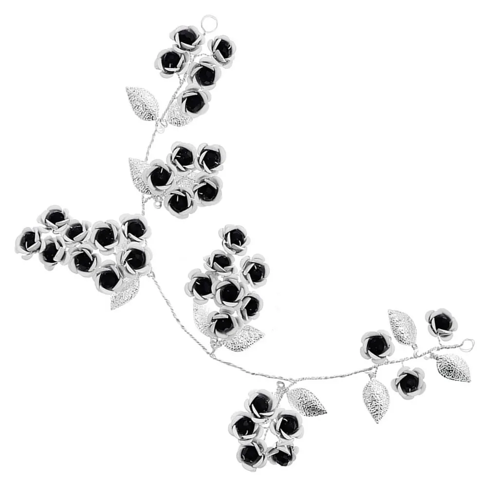 

Elegant Rose Hairband Metal Forehead Chain Floral Headband Wedding Bridal Headpiece Gothic Jewelry Party Accessories Hair Crown