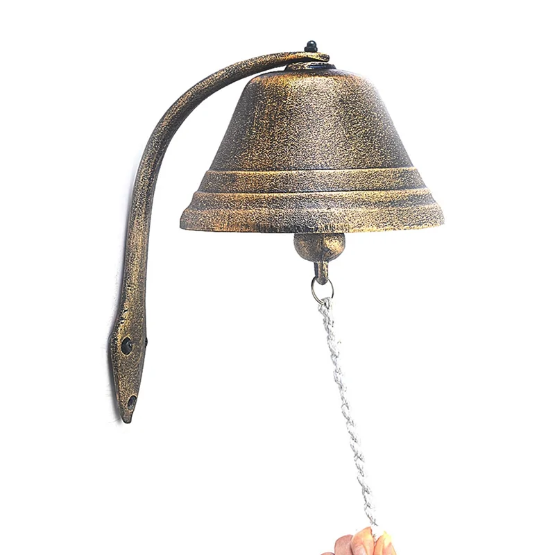ABGR-железный дверной звонок для наружного или внутреннего винтажного садового молотка в деревенском стиле, приветственный входной настенный звонок