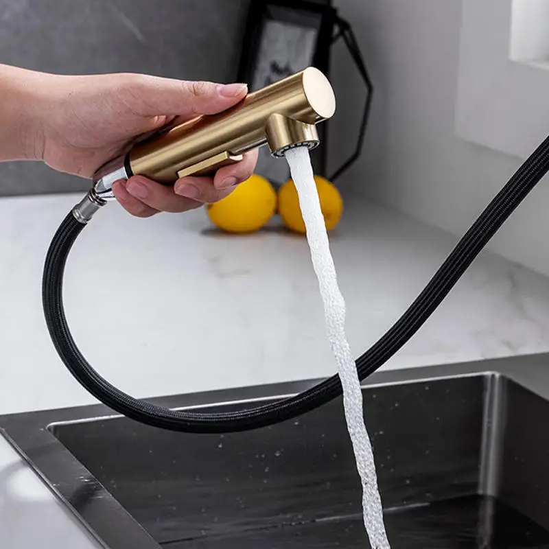 Brushed Gold Touch Kitchen Sink Faucets Hot Cold Pull Out Kitchen Sink Mixer Tap Stainless Steel Touch on Kitchen Faucets