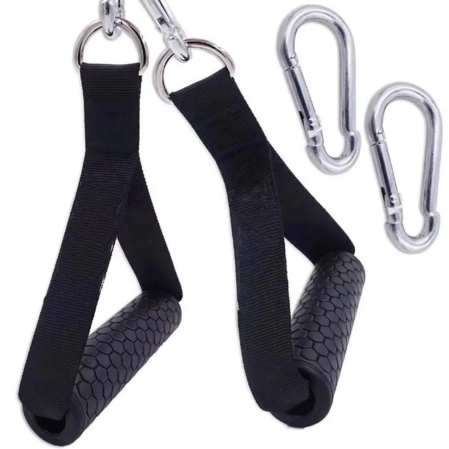 2Pcs Exercise Handle for Cable Machine Aluminum Alloy Gym Handle for Power Rack Attachment Multi-function Resistance Band Handle