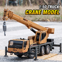 Huina 1/50 Alloy Car Model Kids 70cm Long Arm Crane Simulated Engineering Vehicle Construction Truck Collection Children Gift