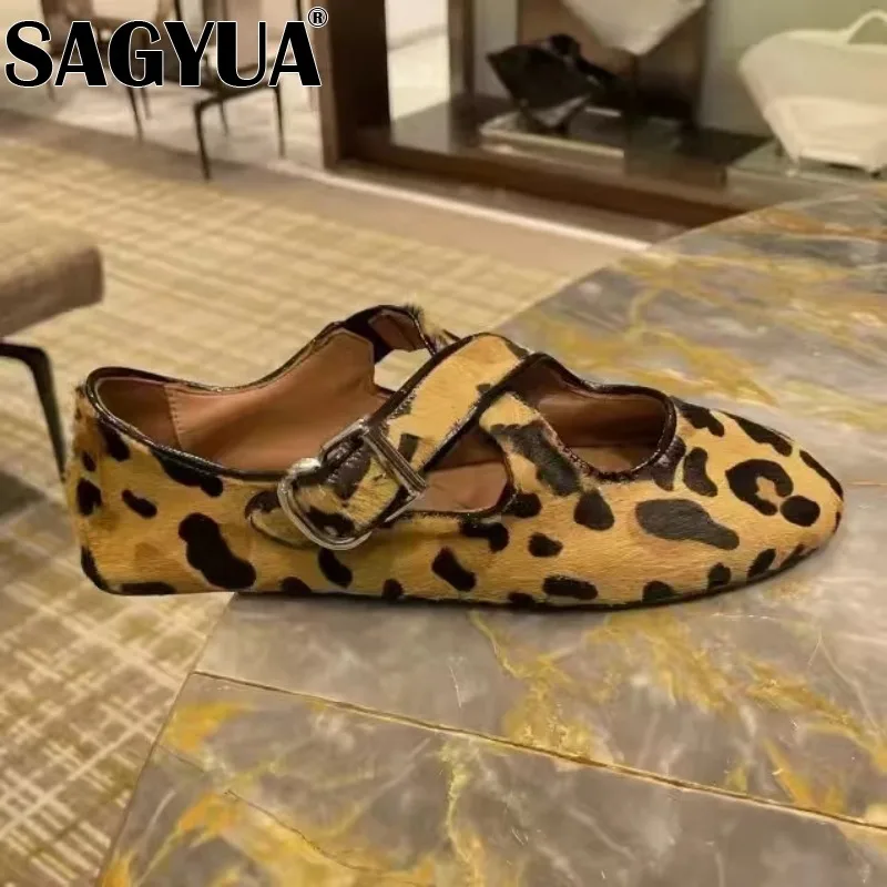 Leopard Flats Casual Shoes Women Ballet Dance Designer Suede Shallow Sneaker Sandals Autumn New Woman Trend Dress Zapatos Mujer