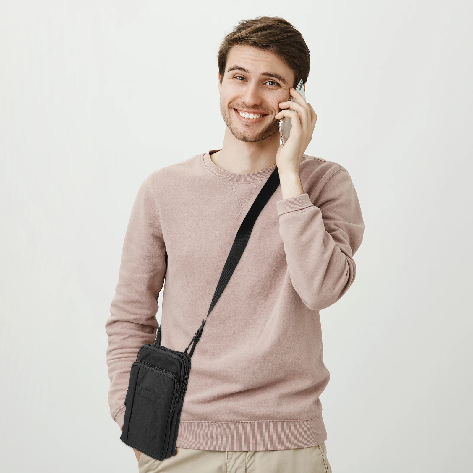 

Nylon Phone Waist Bag Waterproof Tear Resistant Storage Crossbody Travel Fanny Pack Messenger Purse Zipper Wallet Casual