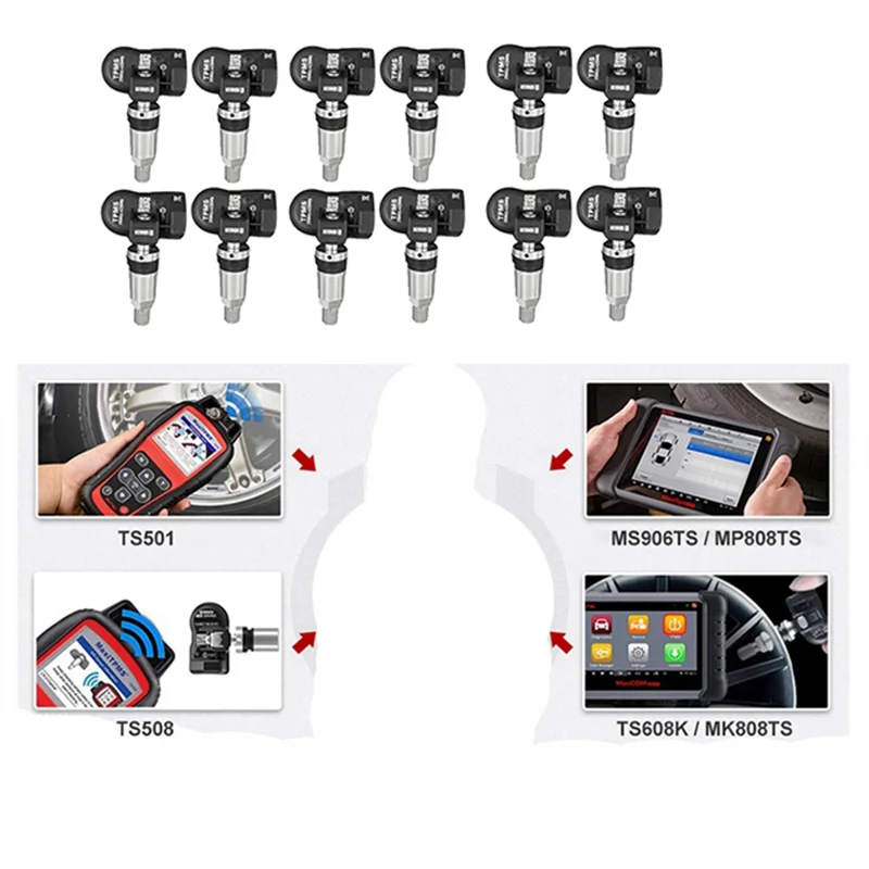A30P-12Pcs Programmable MX Sensor Monitor For Autel Tool TS408 TS508 ITS600 315MHZ+433Mhz 2 In 1 TPMS Tire Pressure Sensor