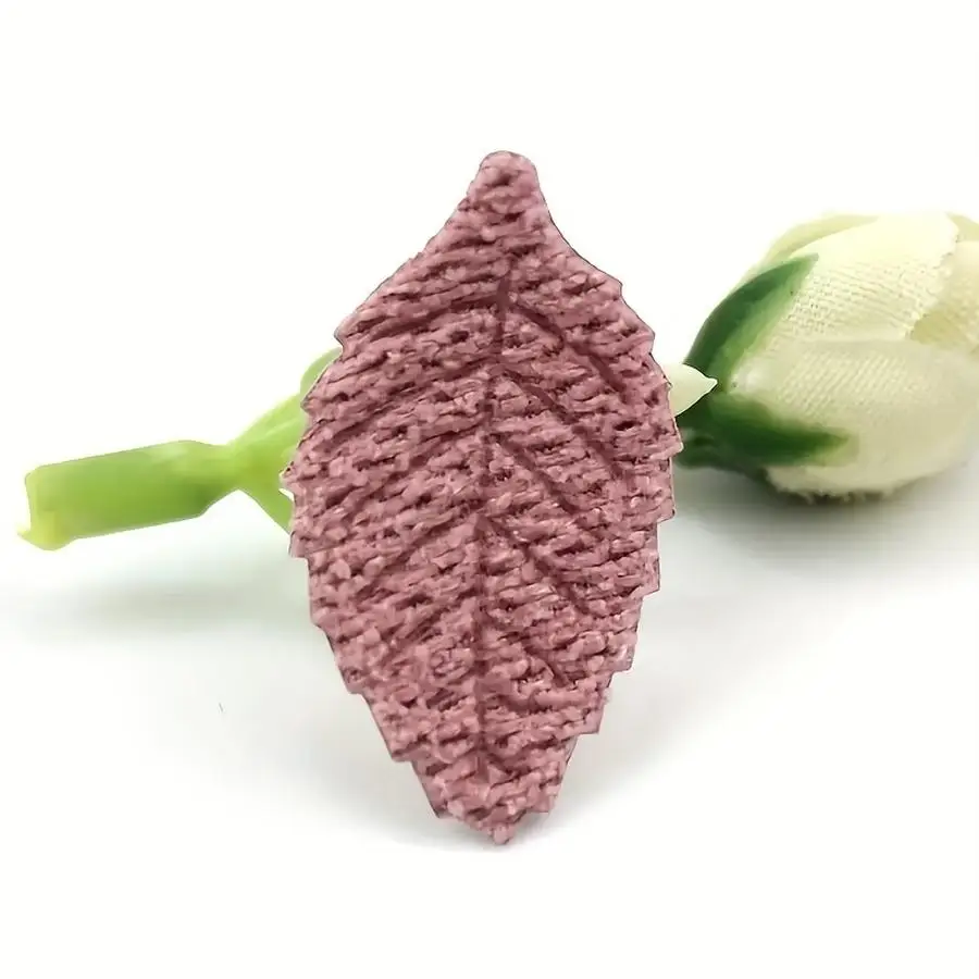1/5/10/20/50/100pcs Simulated Leaf Soundwave Technology Embossed Knitted Leaves for DIY Accessories, Apparel, Leggings, Shoes, H