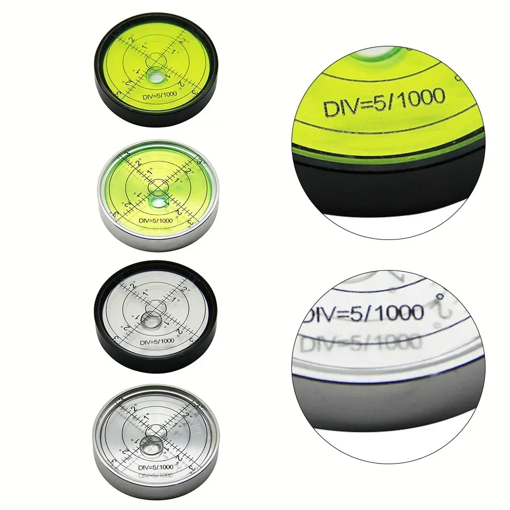 1pc Precision Metal Circular Level Bubble Spirit Level Bubble Magnetic Spirit Levelmetal Horizontal Bubble Round Level Measureme